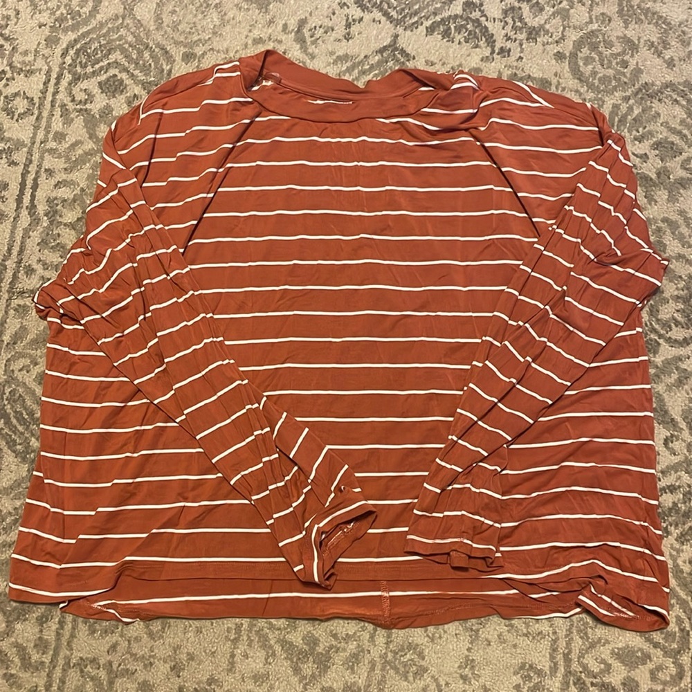 Orange Striped LS Oversized Too